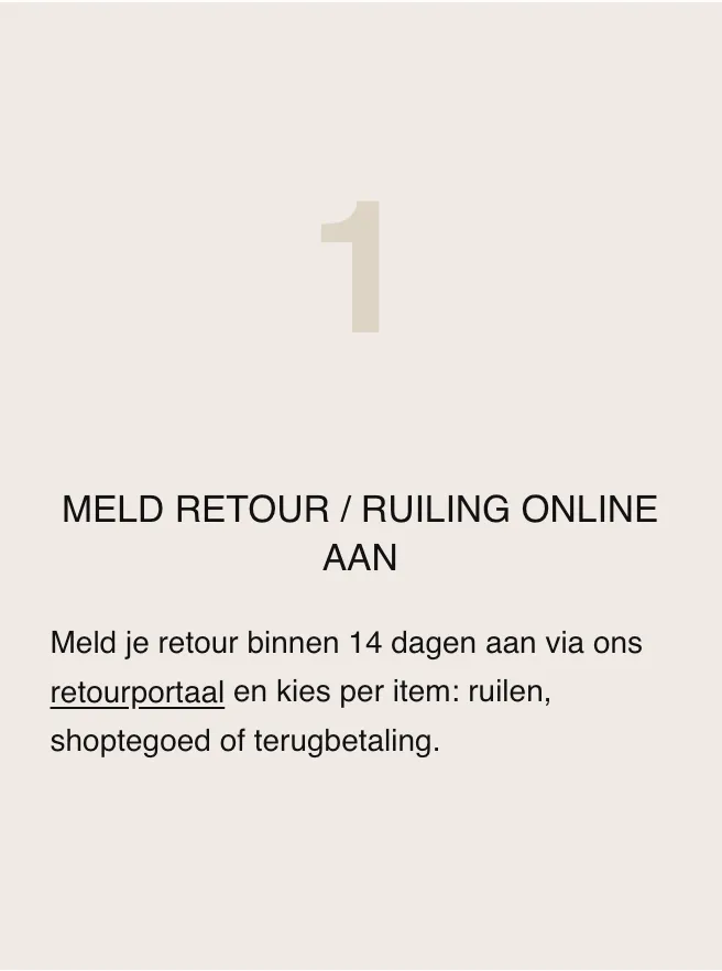 Meld je retour / ruiling online aan