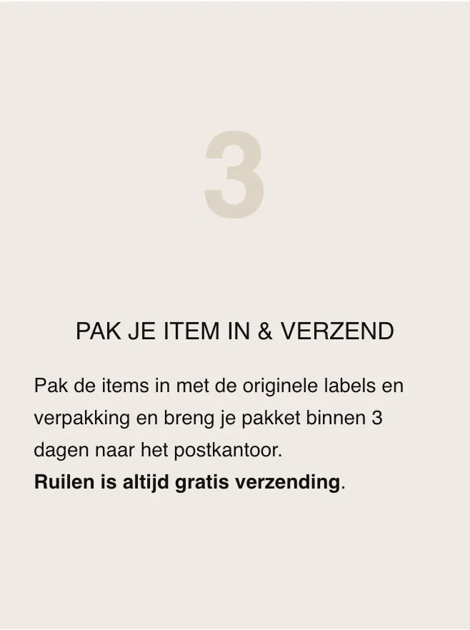 Pak je item in en verzend
