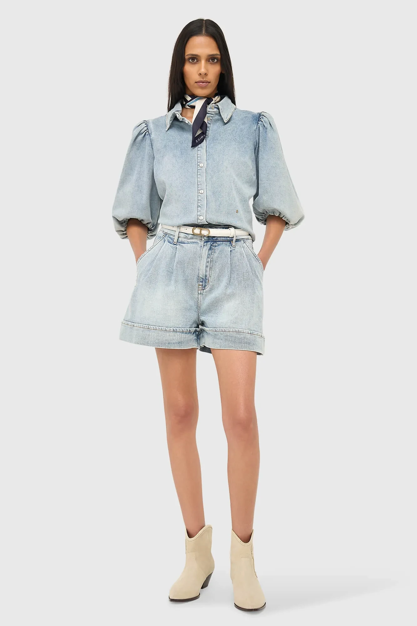 Blouse Dames Denim Pofmouw Lars 565