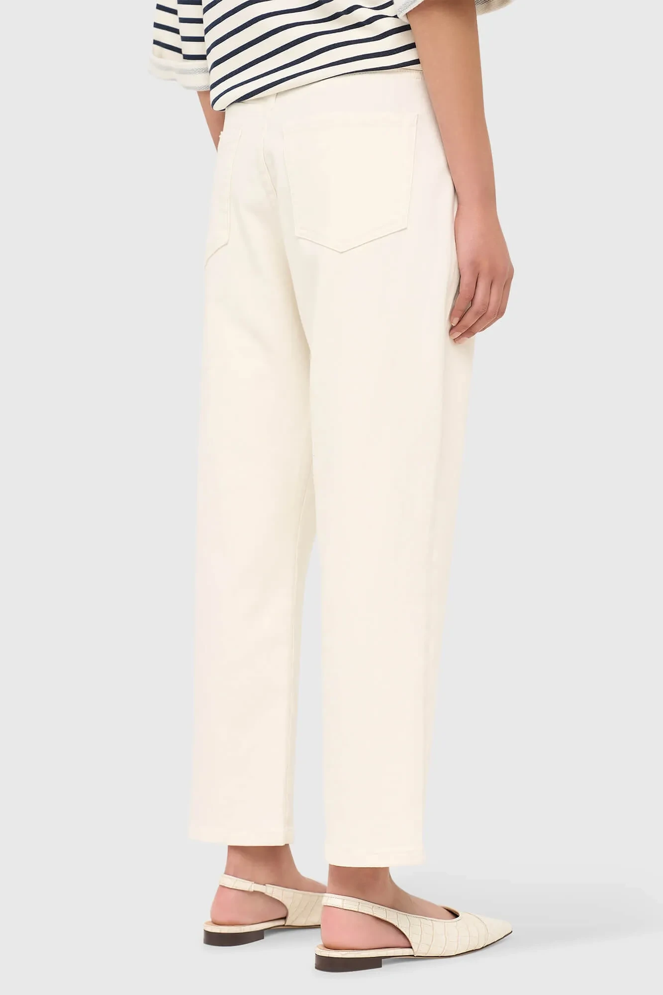 Boyfriend Jeans Dames Mid Rise Stretch Bailey Off White 264