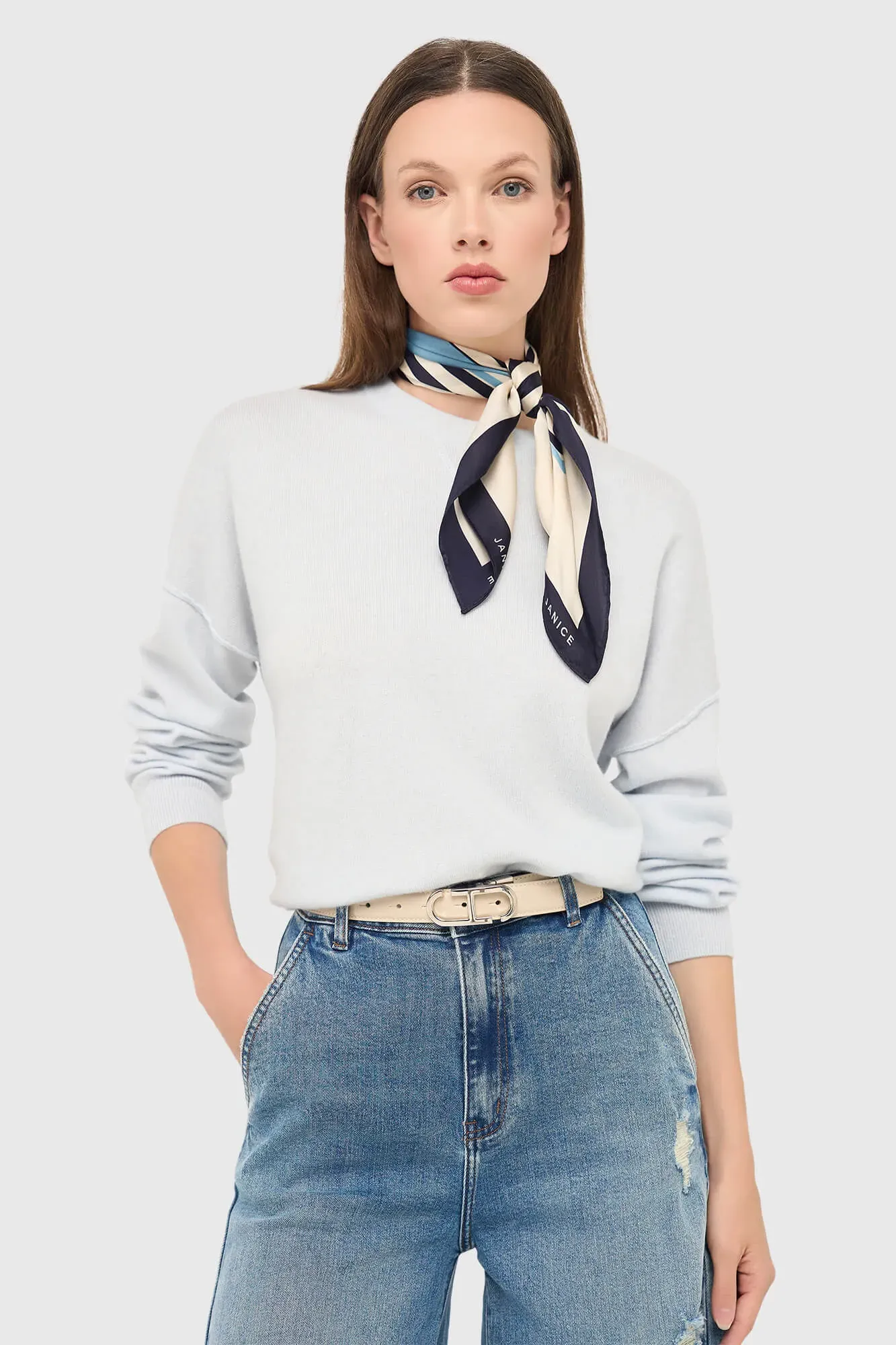 Cashmere Dames Trui Sweater Lewis Licht Blauw