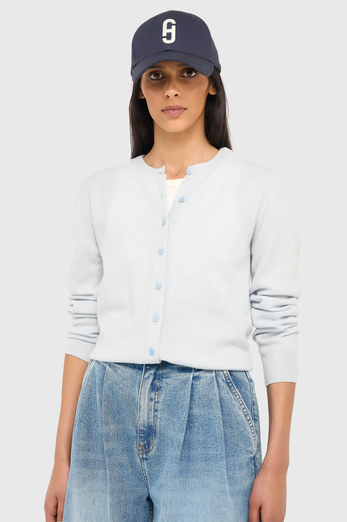 Cashmere Dames Vest Licht Blauw Lucas