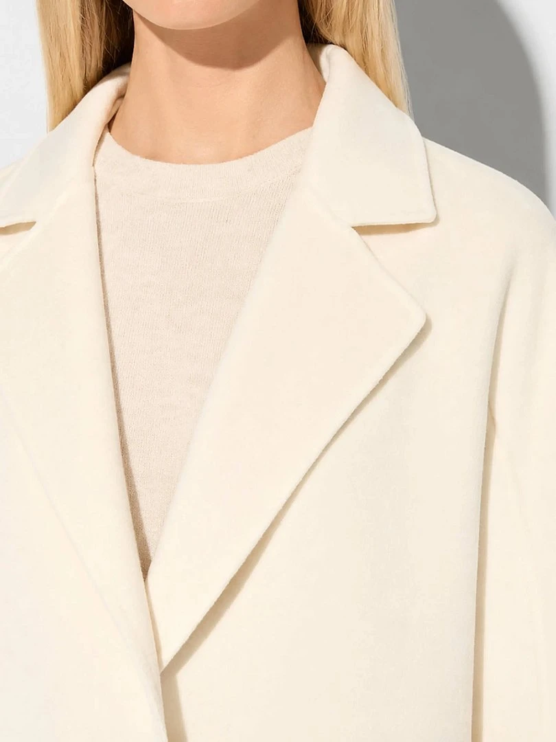Cashmere Dames Jas Double Face Calvin Off White