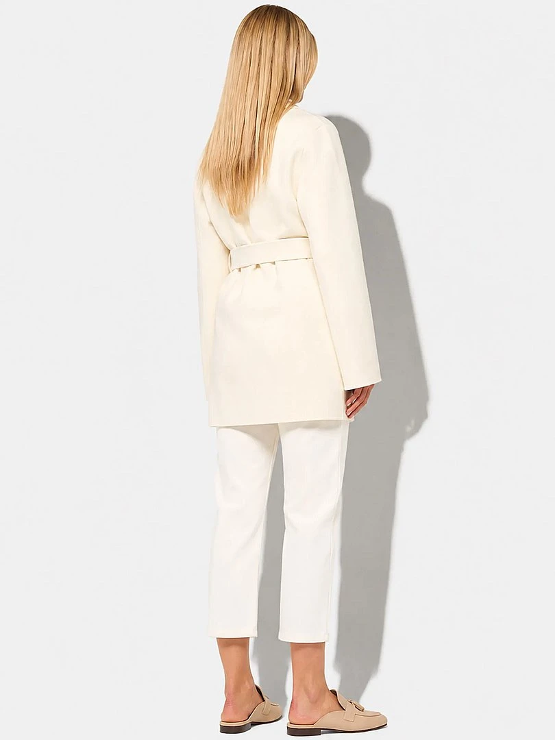 Cashmere Dames Jas Double Face Calvin Off White