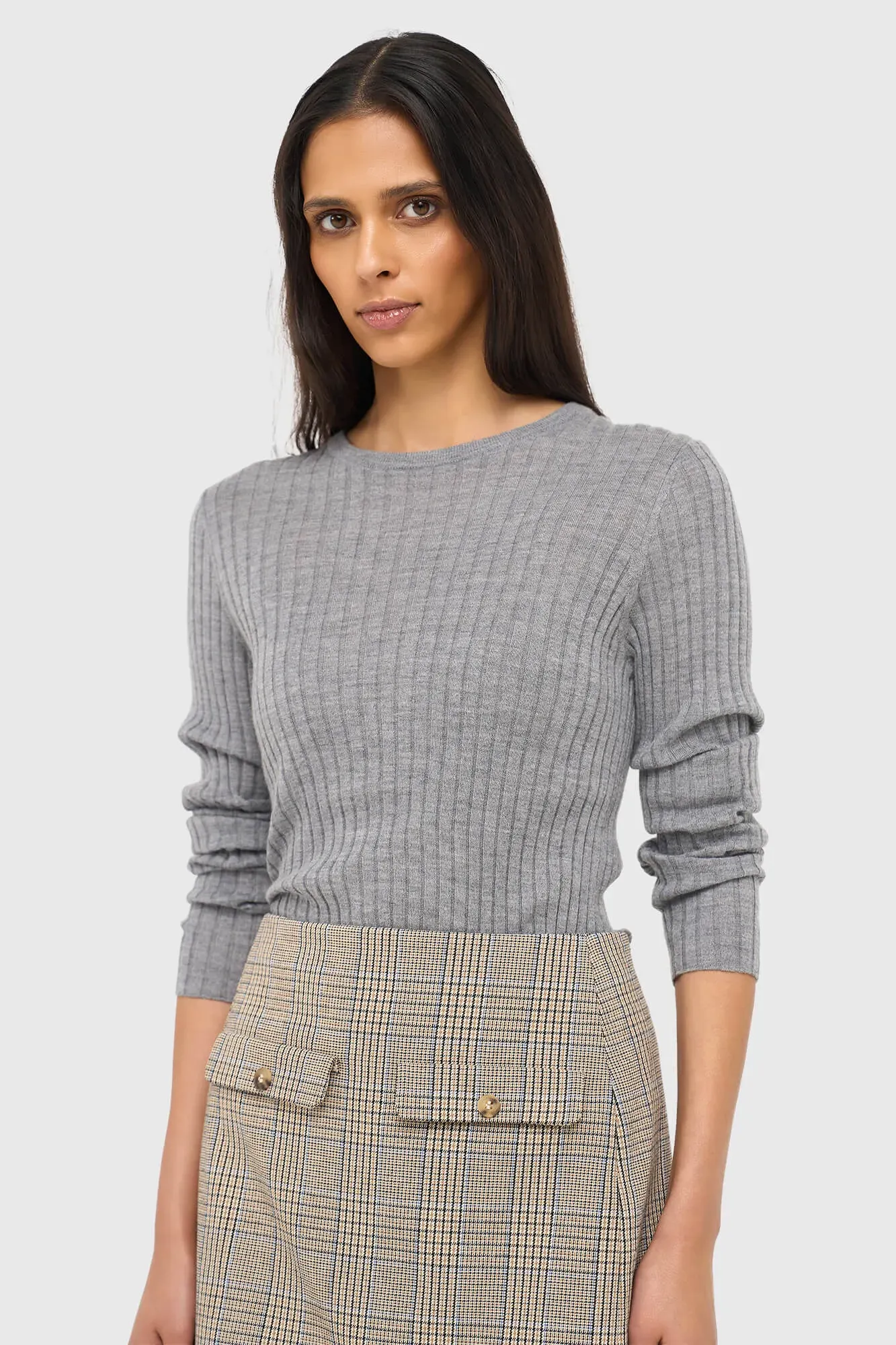 Merino Wol Truitje Longsleeves Lyle Grijs
