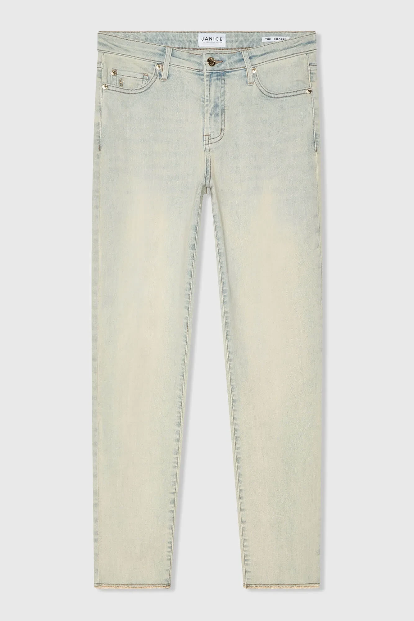 Mom Jeans Dames Stretch Mid Rise Cooper Blauw 004