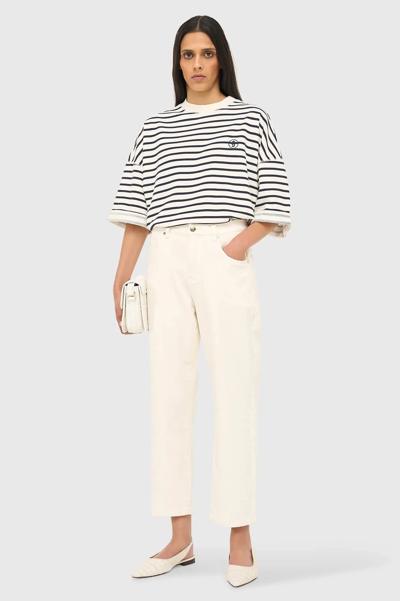 Slingback Dames Schoen Leer Alain Off White Croco