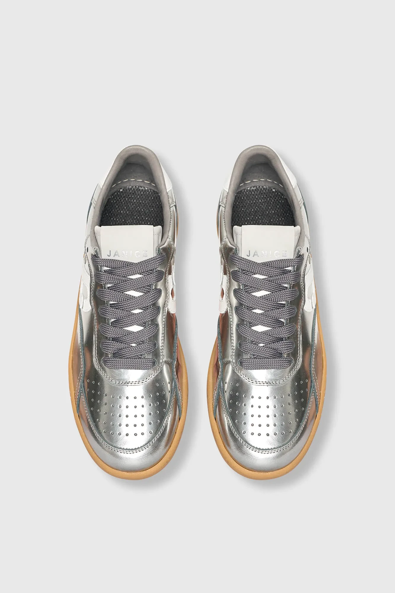 Sneakers Dames Handbal Vintage Stanley Zilver Spiegel
