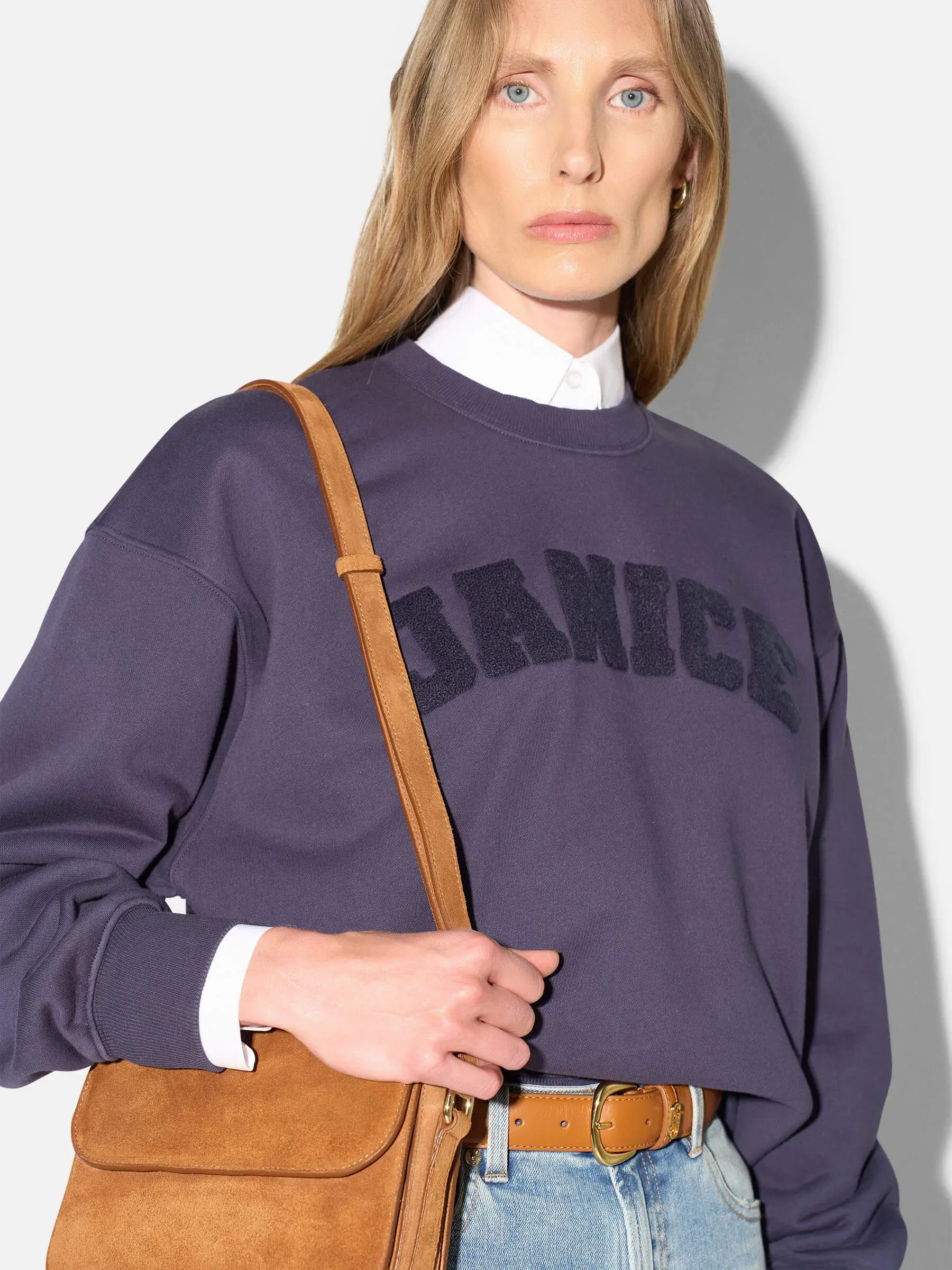 Sweater Dames Katoen Owen Blauw
