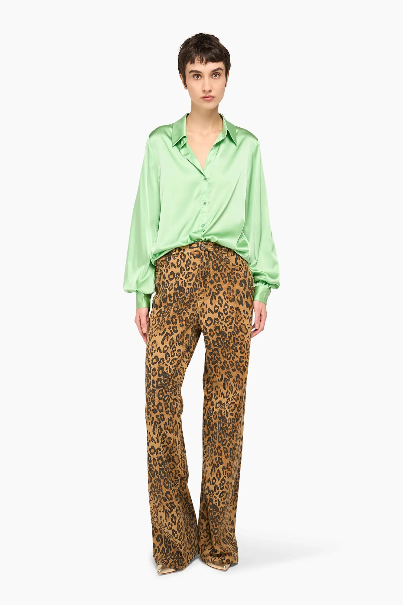 Zijden Blouse Dames Bobby Groen