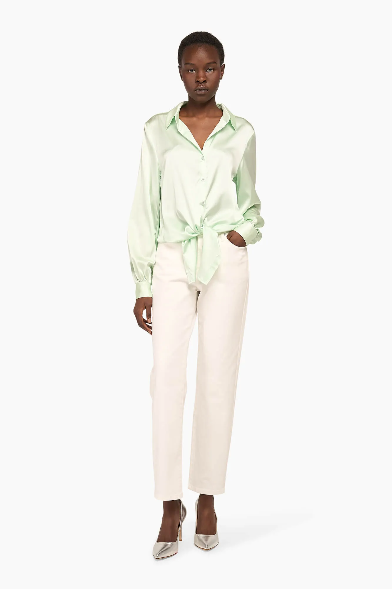 Zijden Blouse Dames Bobby Mint