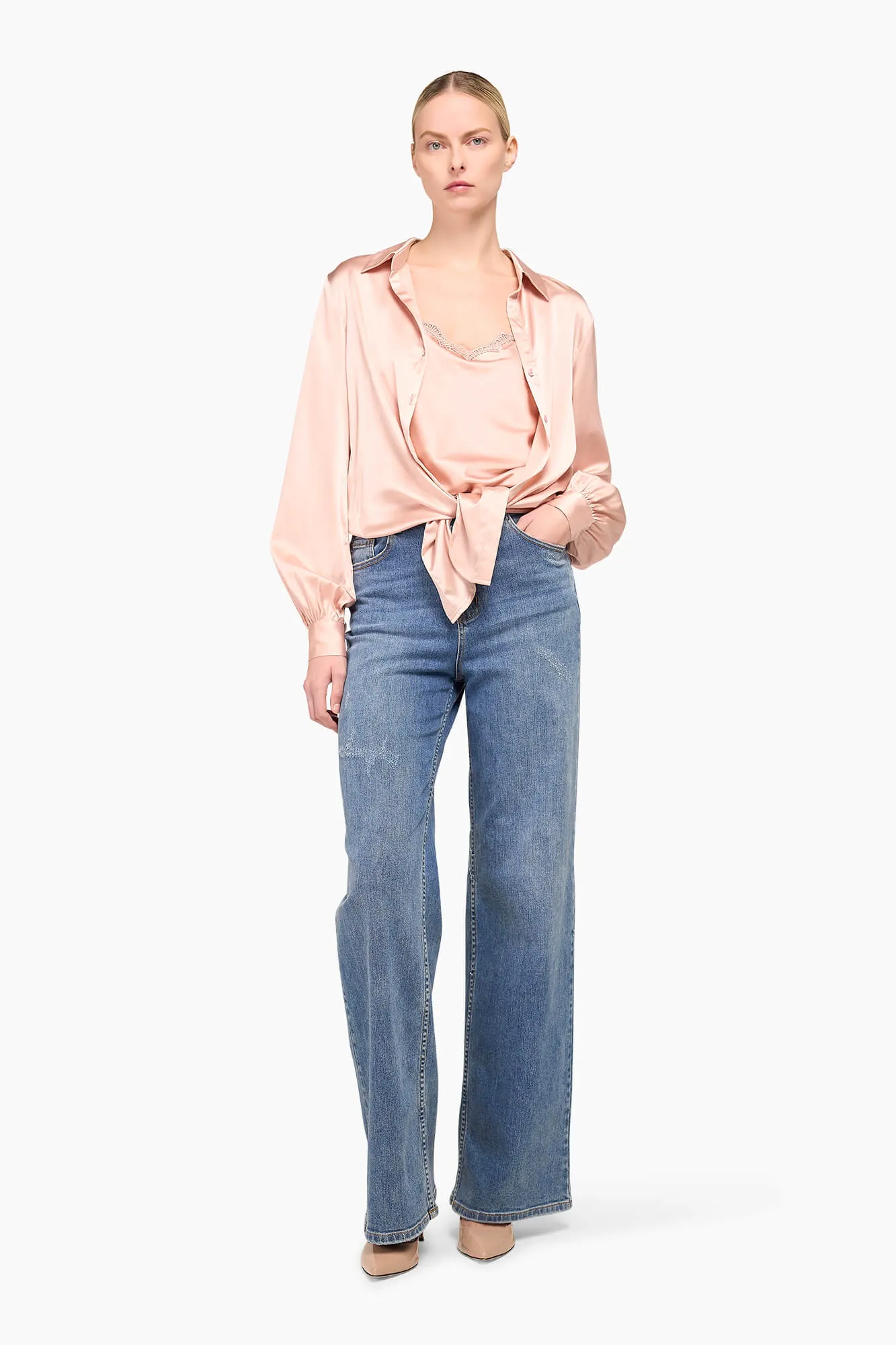 Zijden Blouse Dames Bobby Roze
